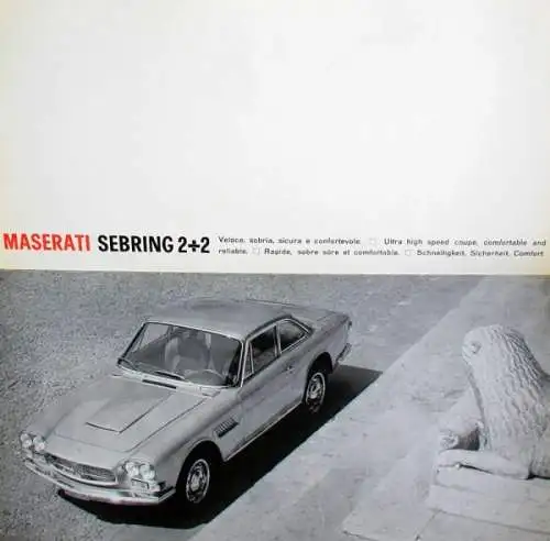 Maserati Sebring Modellprogramm 1963 Automobilprospekt (3373)