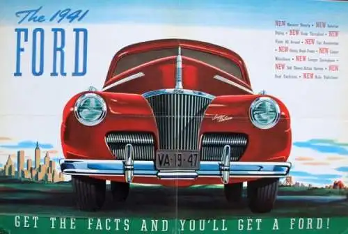 Ford Modellprogramm 1941 "A big new car!" Automobilprospekt (7937)