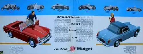 MG Midget Modellprogramm 1963 Automobilprospekt (0972)