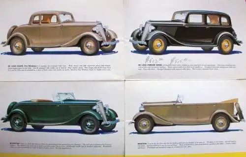 Ford V8 Modellprogramm 1934 Automobilprospekt (3293)