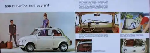 Fiat 500 D Jardiniere Modellprogramm 1964 Automobilprospekt (4835)