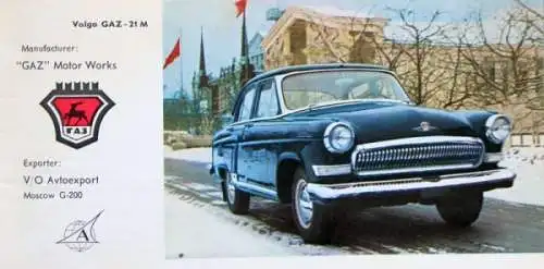 Avtoexport Soviet Cars Modellprogramm 1964 Automobilprospekt (1542)