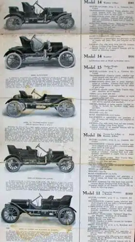 Cameron Cars Model 14 Modellprogramm 1909 Automobilprospekt (2925)