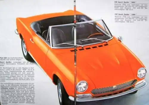 Fiat 124 Sport Spider 1800 Modellprogramm 1967 Automobilprospekt (2443)