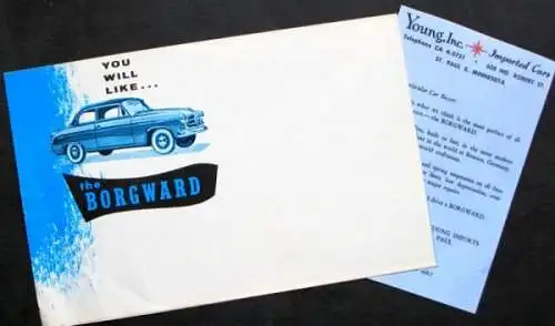 Borgward Isabella Modellprogramm 1959 "You will like" Automobilprospekt (9651)