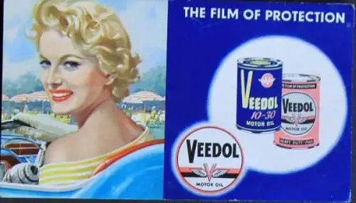 Veedol Werbeaufsteller "The film of protection" 1958 (4551)