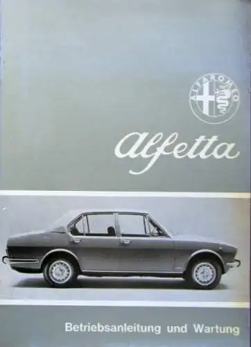 Alfa Romeo Alfetta 1972 Betriebsanleitung (1567)