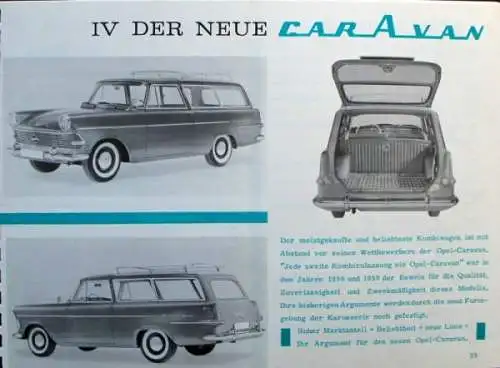 Opel Rekord Modellprogramm 1960 "Technik und Argumentation" Automobilprospekt (8525)