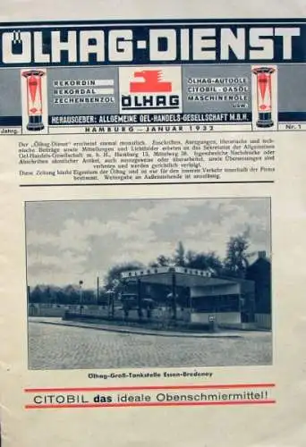 "Ölhag-Dienst" Oelhandels-Gesellschaft Magazin 1932 (2355)