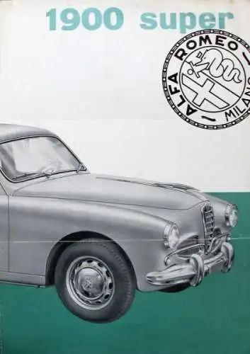 Alfa Romeo 1900 Super Modellprogramm 1954 Automobilprospekt (9012)