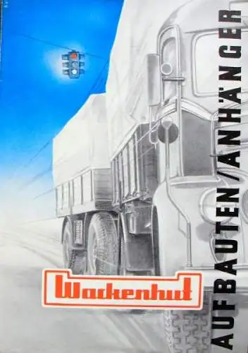 Wackenhut Anhänger Aufbauten Modellprogramm 1958 Lastwagenprospekt (6475)