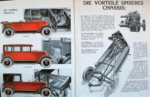 Renault 8/50 PS Modellprogramm 1925 Automobilprospekt (9082)