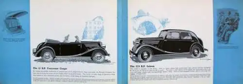 Renault Four and Sixes Modellprogramm 1938 Automobilprospekt (8745)