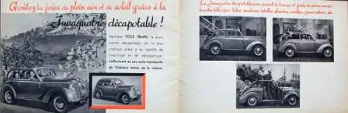 Renault Juvaquatre Modellprogramm 1939 Automobilprospekt (2457)