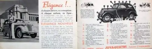 Renault Juvaquatre Modellprogramm 1939 Automobilprospekt (2457)