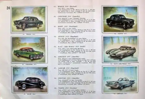 Virginia Cigarettes "Over Autos en Auto-Rennsport" Automobil-Sammelalbum 1956 (8273)