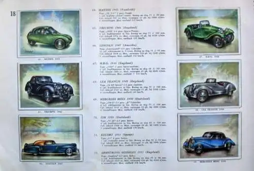 Virginia Cigarettes "Over Autos en Auto-Rennsport" Automobil-Sammelalbum 1956 (8273)