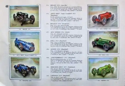 Virginia Cigarettes "Over Autos en Auto-Rennsport" Automobil-Sammelalbum 1956 (8273)