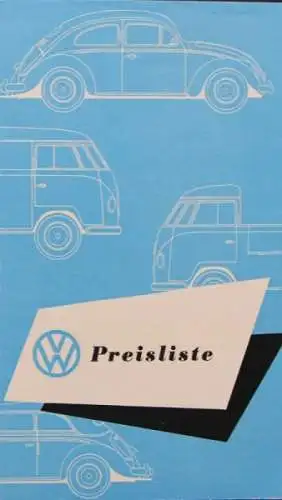 Volkswagen Modellprogramm 1956 Preisliste (0827)