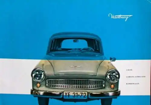 Wartburg Coupe Camping Kombiwagen Modellprogramm 1959 Automobilprospekt (2700)