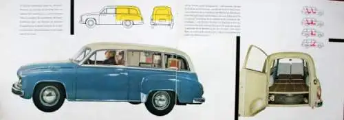 Wartburg Coupe Camping Kombiwagen Modellprogramm 1959 Automobilprospekt (2700)