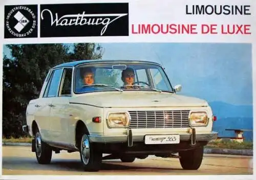 Wartburg Limousine De Luxe Modellprogramm 1968 Automobilprospekt (7495)