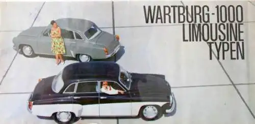 Wartburg 1000 Sedan De Luxe Modellprogramm 1959 Automobilprospekt (9310)