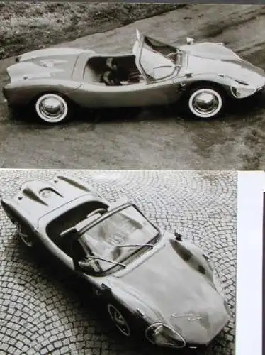 Colani Design Car auf VW Fahrgestell 1964 zwei Werksfotos (6643)