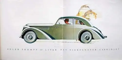 Adler Trumpf Modellprogramm 1935 Reuters Motive Automobilprospekt (3327)