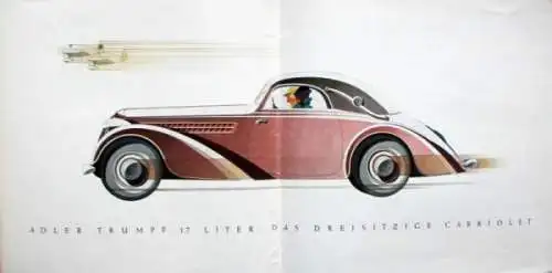 Adler Trumpf Modellprogramm 1935 Reuters Motive Automobilprospekt (3327)