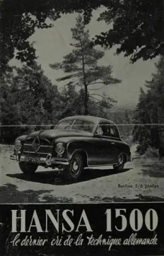 Borgward Hansa 1500 Modellprogramm 1951 Automobilprospekt (6015)