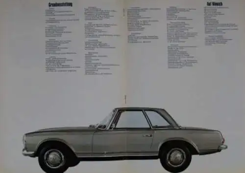 Mercedes-Benz 280 SL Pagode Modellprogramm 1967 Automobilprospekt (8060)