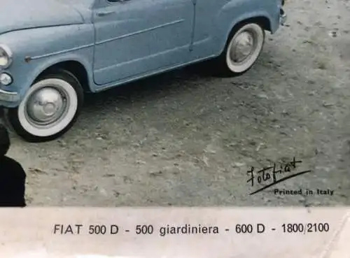 Fiat 500 Giardiniera 2100 Modelle Hafen Chioggia 1958 Werksfoto (0627)