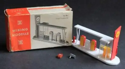 Wiking Shell Tankstelle 1960 Kunststoffmodell mit Originalbox (2723)