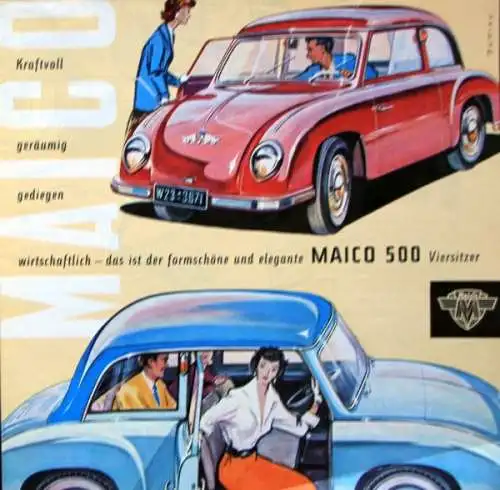 Maico 500 Viersitzer Modellprogramm 1957 Automobilprospekt (9707)