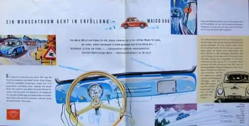 Maico 500 Viersitzer Modellprogramm 1957 Automobilprospekt (9707)