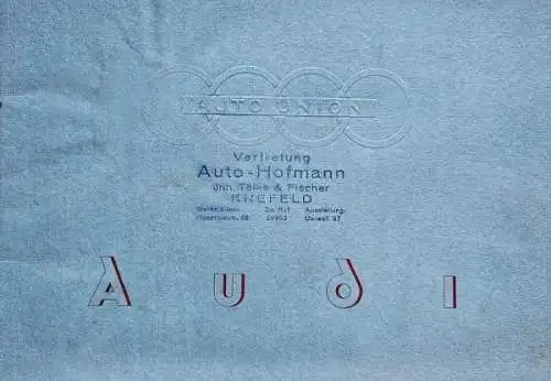 Audi Modellprogramm 1936 Automobilprospekt (5833)