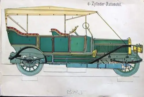 Schnittmodell 6 Zylinder Automobil 1910 (4871)