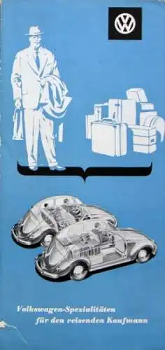 Volkswagen Käfer Modellprogramm 1955 "Spezialitäten für den Kaufmann" Automobilprospekt (1677)