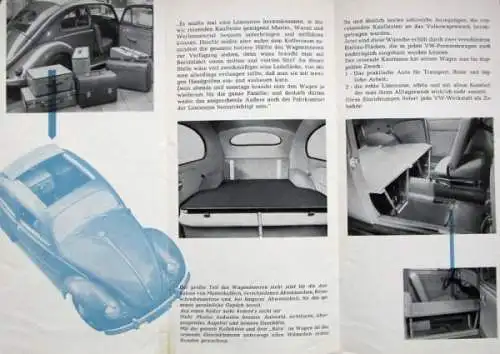 Volkswagen Käfer Modellprogramm 1955 "Spezialitäten für den Kaufmann" Automobilprospekt (1677)