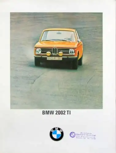 BMW 2002 TI Modellprogramm 1971 Automobilprospekt (7592)