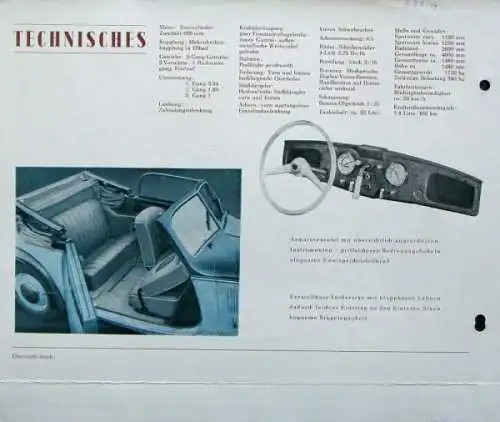 IFA F8 Luxus-Viersitzer Cabriolet Modellprogramm 1954 Automobilprospekt (5070)