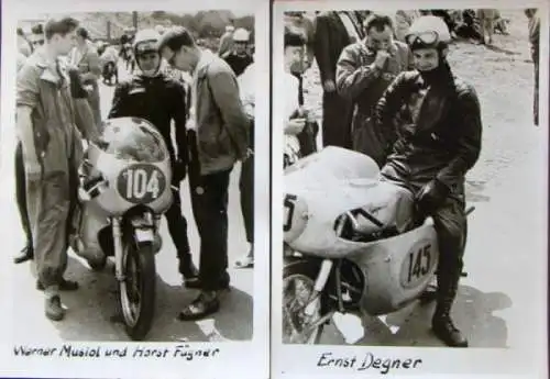 MZ Motorrad-Rennsport Musiol, Fügner fünf Originalfotos (1250)