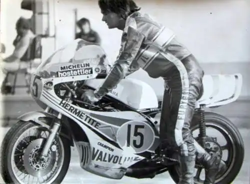 Yamaha Motorrad Phil Read beim Start 1978 Originalfoto (9243)
