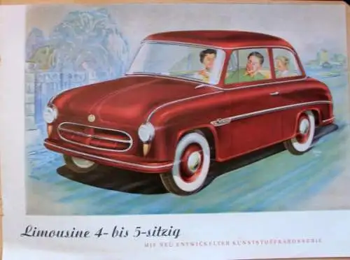 Trabant P 70 Typ Zwickau Modellprogramm 1954 "Im neuen Gewand" Automobilprospekt (8455)