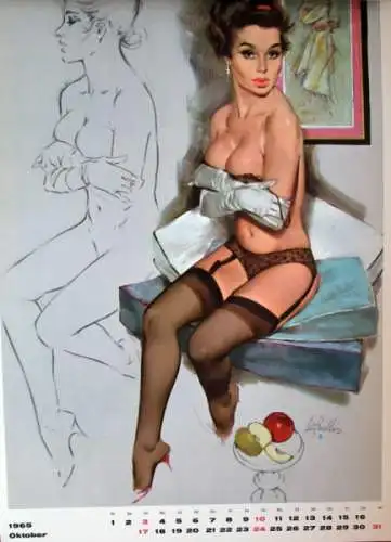Brown & Bigelow Pin-Up Jahreskalender 1965 Elvgren Willis (2642)