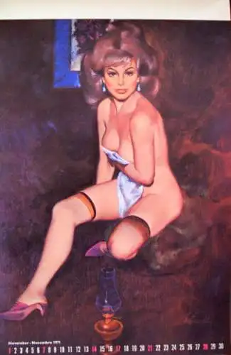 Brown & Bigelow Pin-Up "Hot Play" Jahreskalender 1971 Fritz Willis (4759)