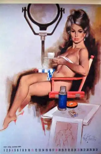 Brown & Bigelow Pin-Up "Hot Play" Jahreskalender 1971 Fritz Willis (4759)
