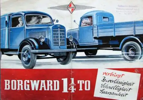 Borgward Lastwagen 1,25 to. Modellprogramm 1952 Lastwagenprospekt (7140)