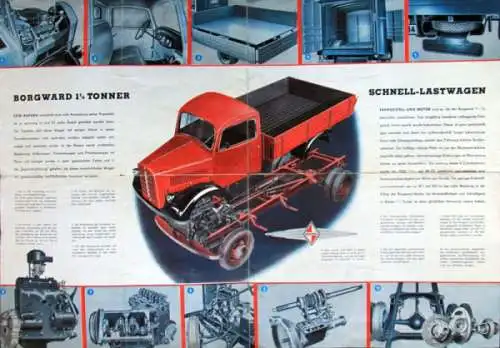 Borgward Lastwagen 1,25 to. Modellprogramm 1952 Lastwagenprospekt (7140)